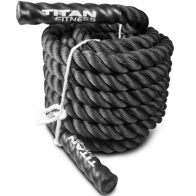 40' x 2" Battle Rope Black Poly Dacron